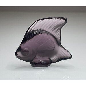 Lalique Crystal Dusk Purple Fish Figurine Signed France